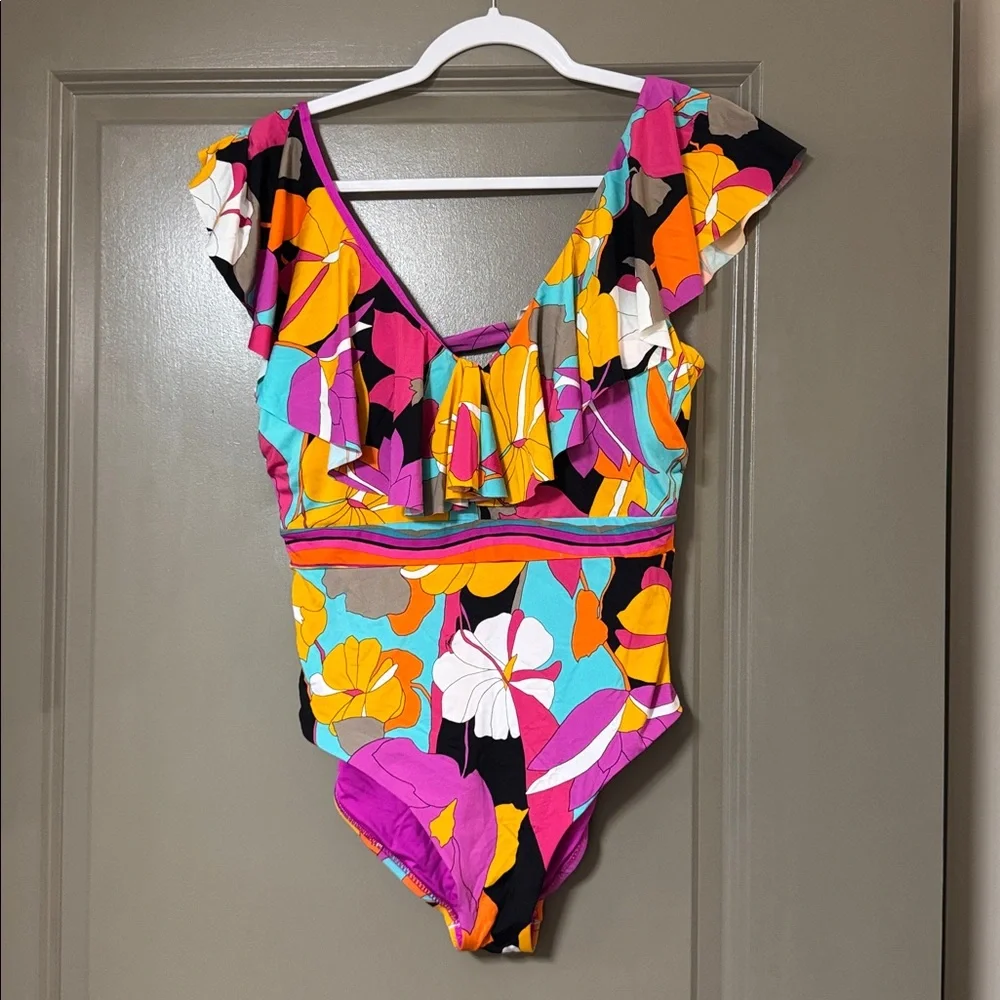 Trina Turk • Gemini Ruffle One Piece Swimsuit - Picture 2 of 8